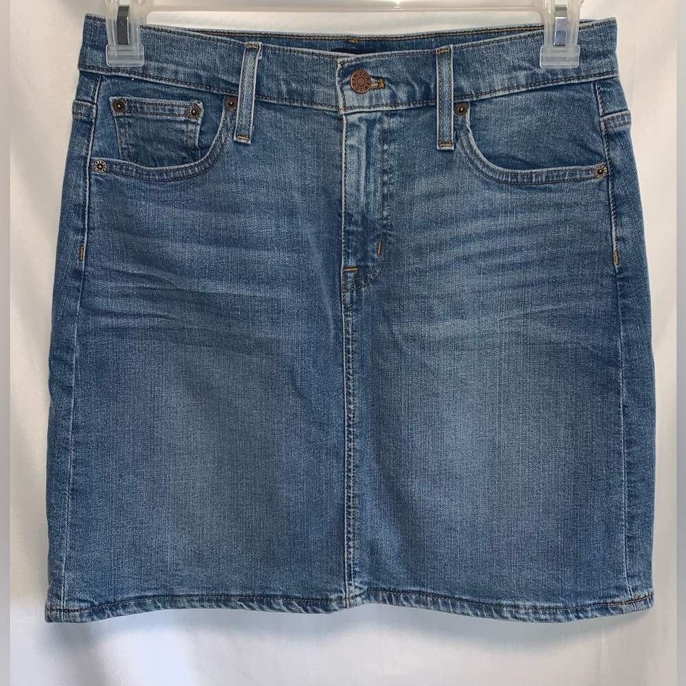 NWOT J. Crew Medium Wash Denim Jean Mini Skirt Size 4